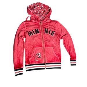 Disney Parks Zip Up Hoodie Sweatshirt Sweater Minnie Mouse Women's Size Small